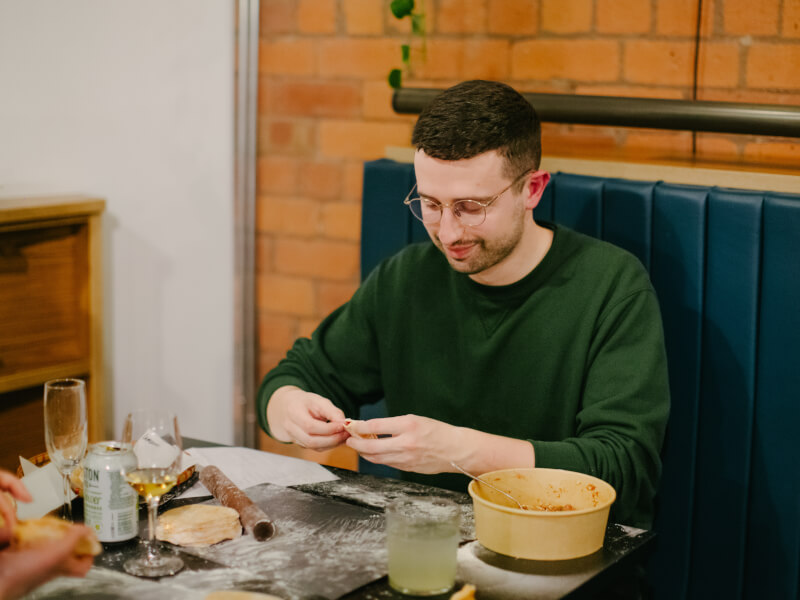 Man making dumplings